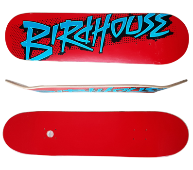 Birdhouse Skateboard-Deck, Splatter Logo 8.25" Red