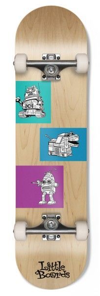 Little Boards Robots 7.3" Skateboard