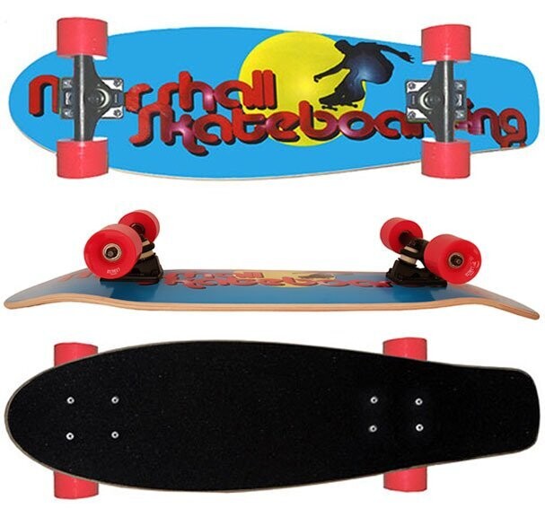 Skateboard Mini-Cruiser Marshall-Logo 7.2