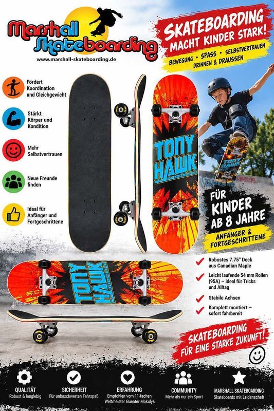 Tony Hawk Signature Series 7.75 Zoll Kinder Skateboard – Vorteile