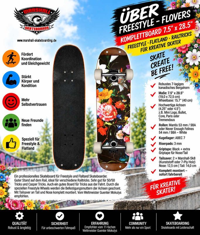 Über Freestyle Flovers 7.5 Über Freestyle Flovers 7.5 Zoll Komplettboard – Poster
