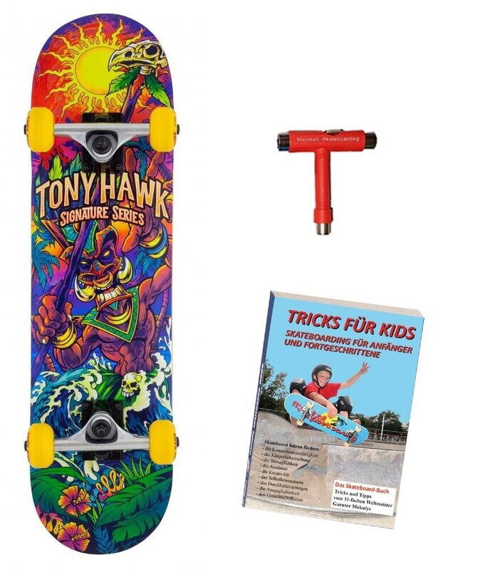 Tony Hawk, Utopia Mini 7.25" + Tricks für Kids Buch
