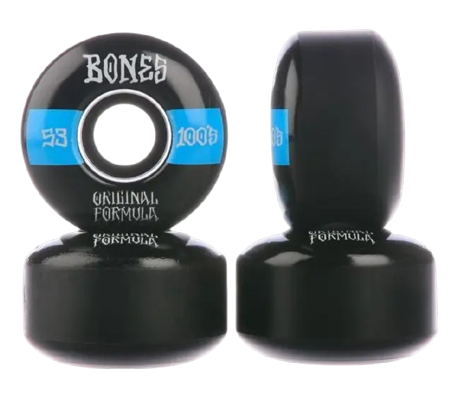 Bones Wheels 100’s OG #19 V4 53mm 100A – Black/Blue