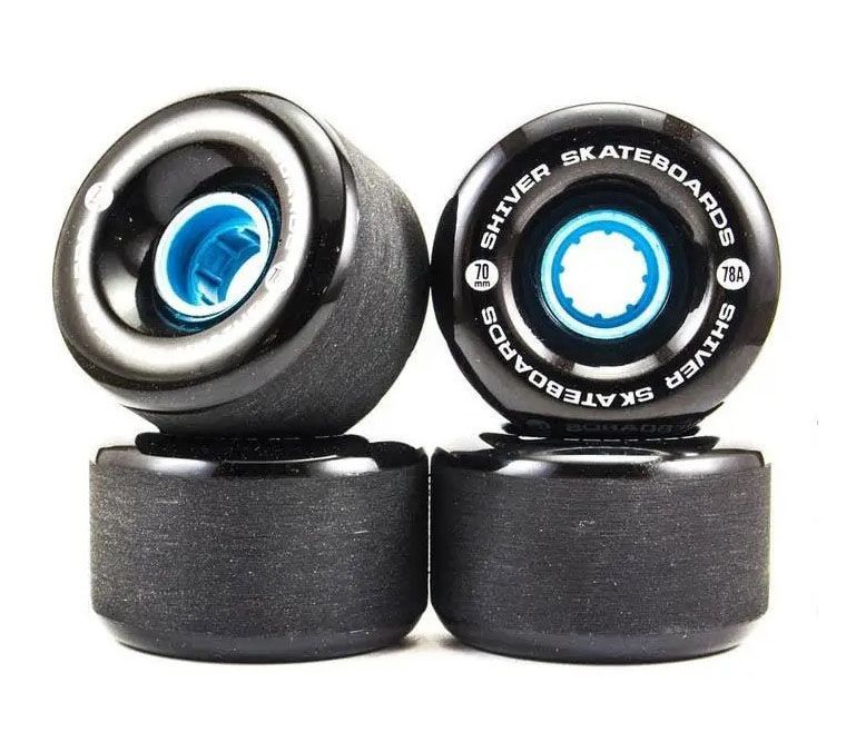 Shiver Skateboards 70mm 78A Wheels, Black – Longboard & Cruiser Rollen