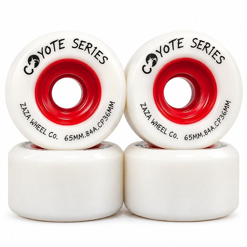 Zaza Coyote Wheels 65mm 84A, White – Freeride & Cruiser Wheels