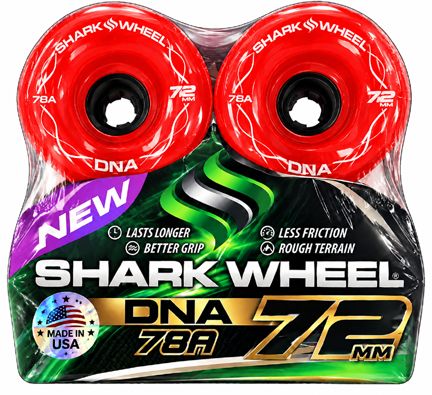 Shark Wheel DNA 72mm 78A Longboard Rollen – Red – 4er Set