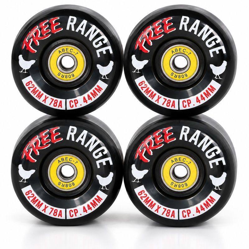 ​Free Range V2 62mm 78A – Black + ABEC-7 Lager