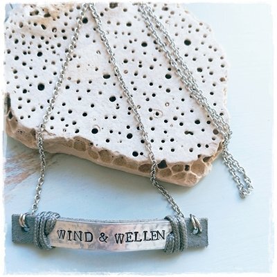 Halskette Wind und Wellen / gestempelt