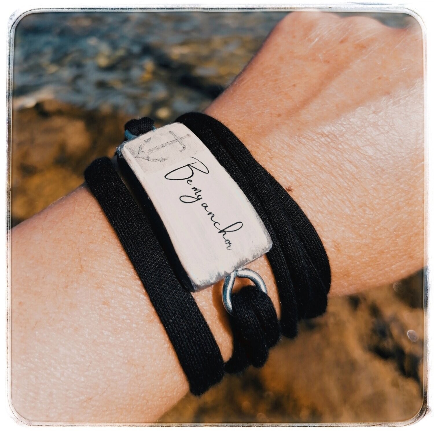 Wickelarmband *Be my anchor* / schwarz
