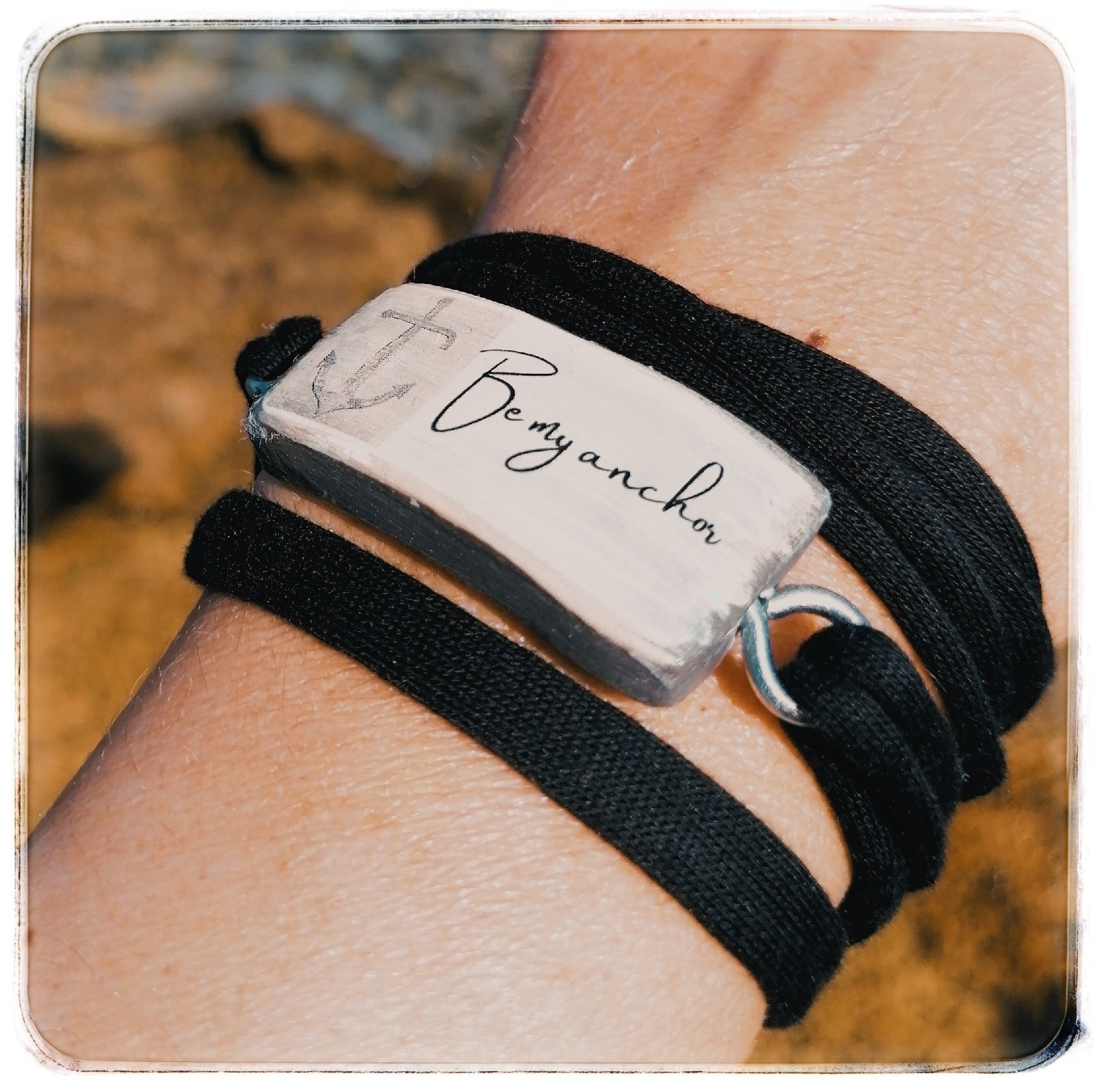 Wickelarmband *Be my anchor* / schwarz