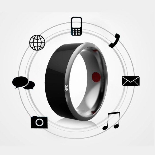 Smart Ring Wearable Device Multifunctional Black High-tech.