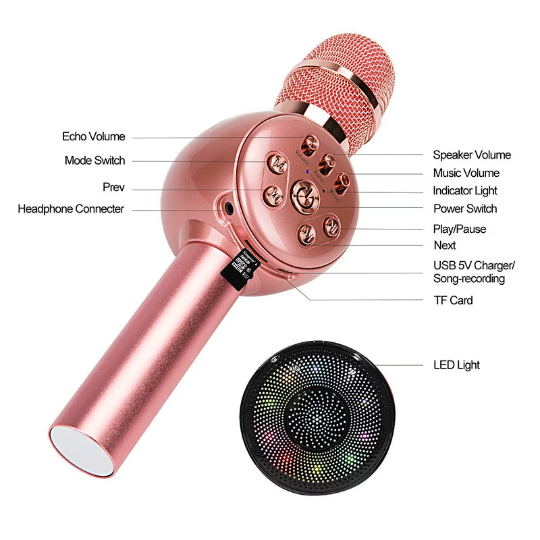 Sing it with colorful lights National K song wireless Bluetooth microphone Active