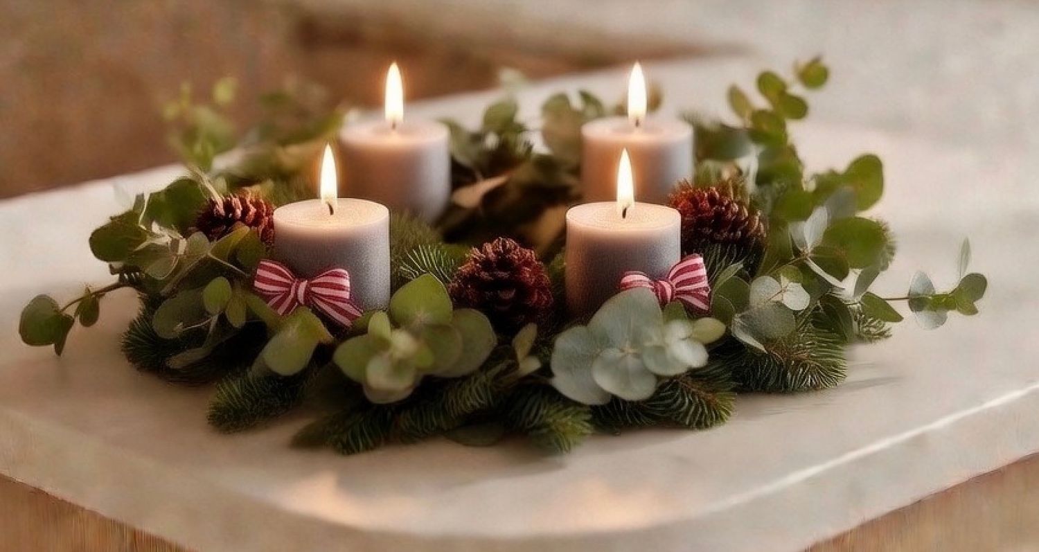 Adventskranz Typ III: Skandinavisch Modern Grau