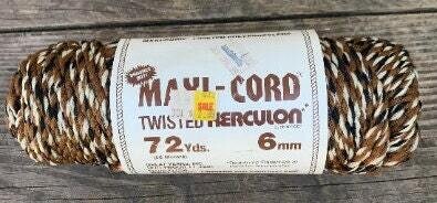 Vintage LeeWards Maxi-Cord Craft Cord  6mm Knitting Crocheting Yarn Rope Macrame  Crafting Cord Braided Weaving and Knotting