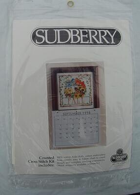 NEW! Baltimore Oriole on Wreath FALL Sudberry Counted Cross Stitch Calendar Banner VINTAGE 1997 - Super Nice Kit - Old Lyme, Ct.