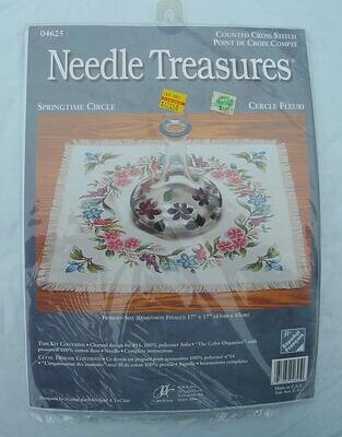 New Vintage Needle Treasures Counted Cross Stitch Kit #04625 SPRINGTIME CIRCLE 14ct Aida Factory Sealed Design by Michael A LeClair
