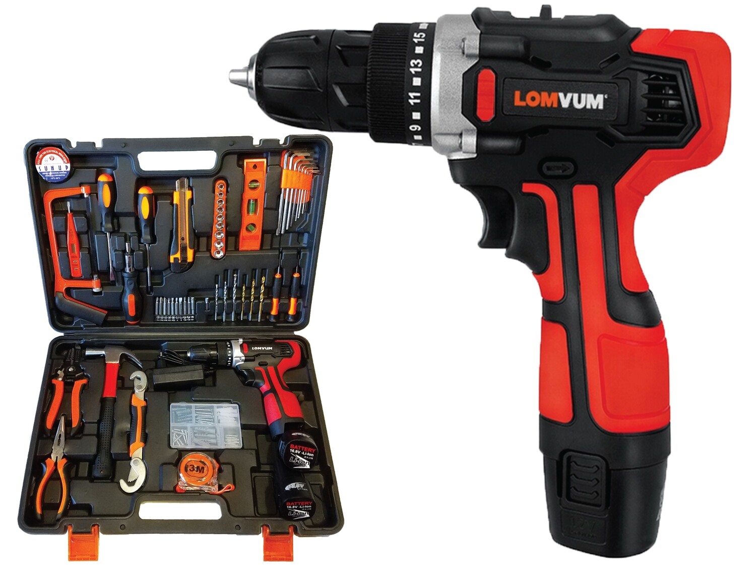 TALADRO INALÁMBRICO LOMVUM 16.8V + 2 BATERÍAS