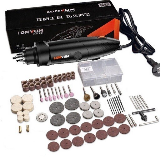 MINI TORNO PROFESIONAL 400 WATS - 6 VELOCIDADES + 80 ACCESORIOS