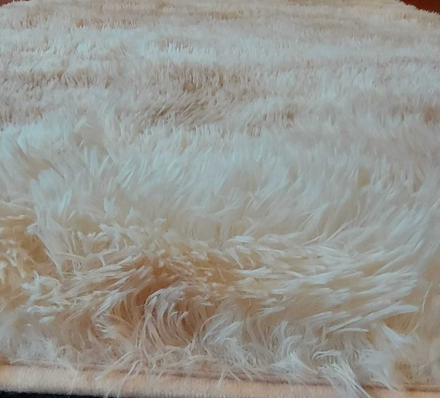 Alfombra Peluda Shaggy Beige 1.5 X 1.0 Mts Calidad Premium