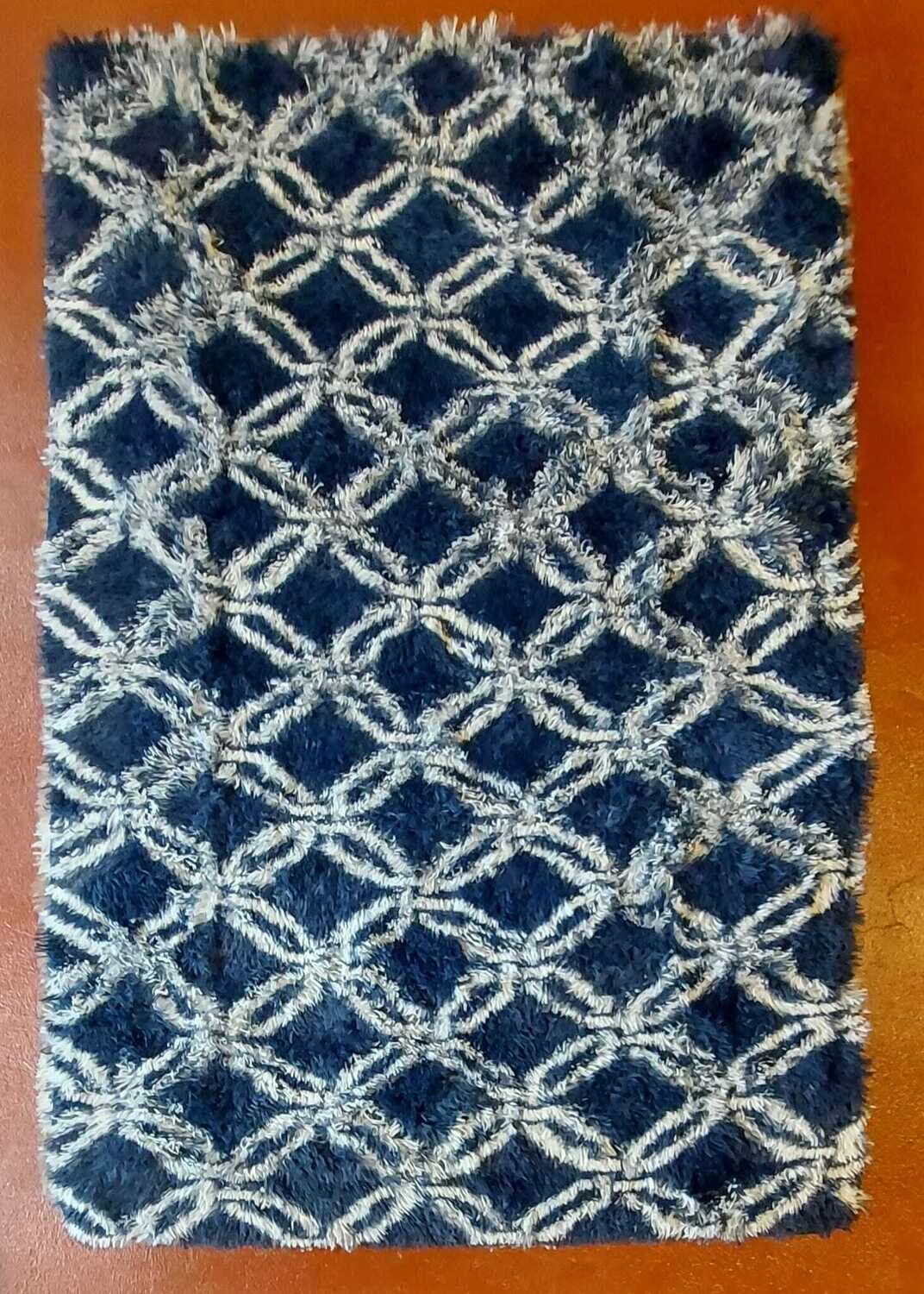 Alfombra Peluda Shaggy Azul 2.0 X 1.4 Mts Calidad Premium