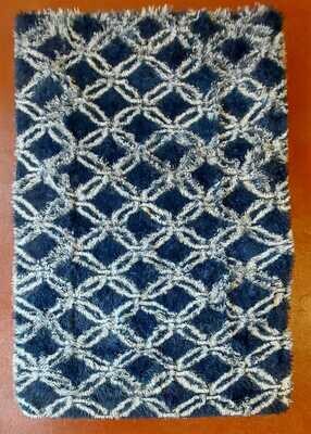 Alfombra Peluda Shaggy Azul 1.5 X 1.0 Mts Calidad Premium