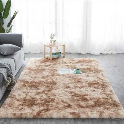 Alfombra Peluda Shaggy Beige 1.5 X 1.0 Mts Calidad Premium