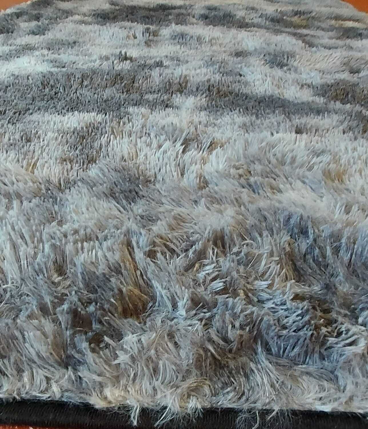 Alfombra Peluda Shaggy Gris Oscura 1.5 X 1.0 Mts Calidad Premium