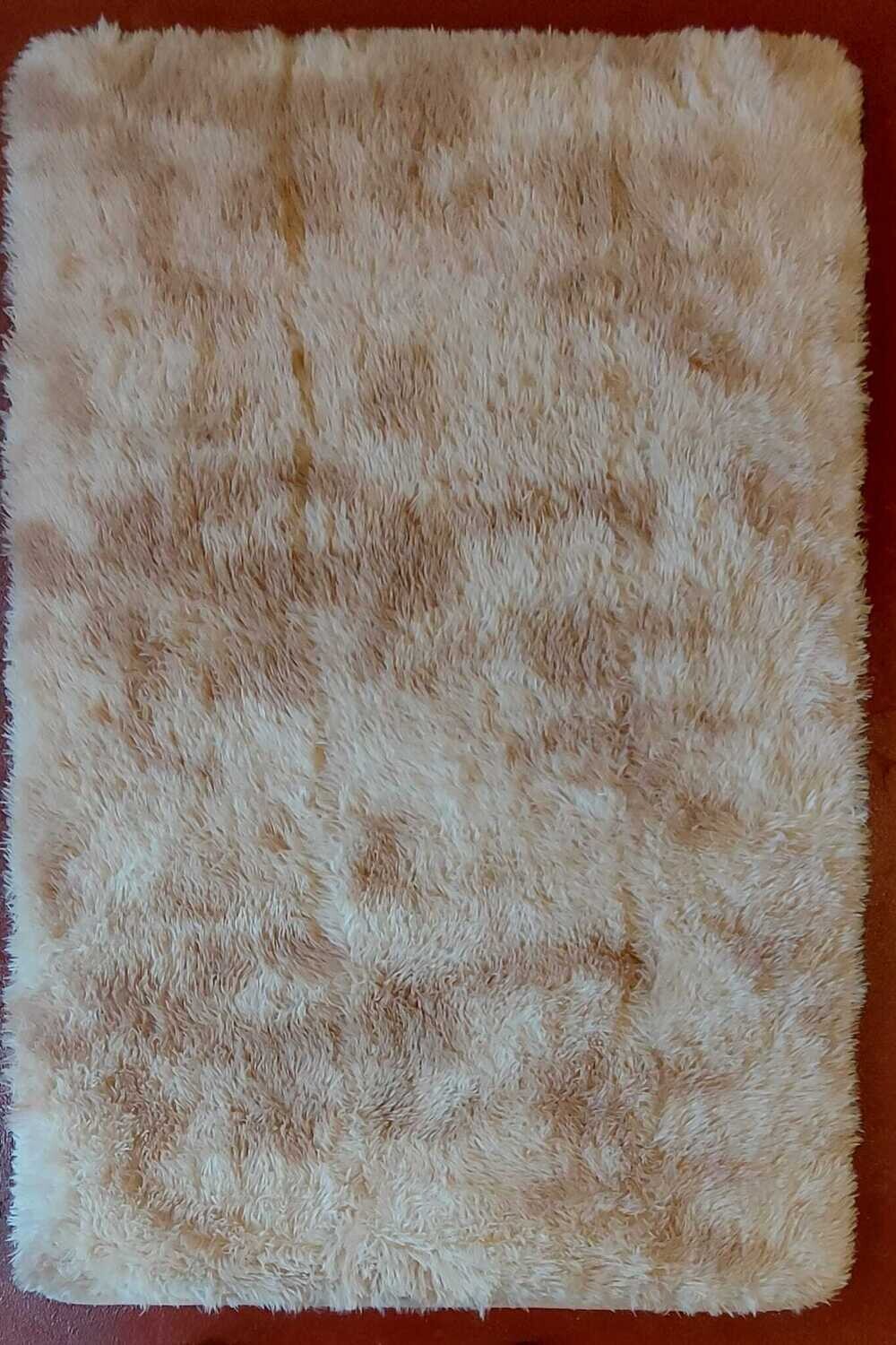 Alfombra Peluda Shaggy Beige 1.5 X 1.0 Mts Calidad Premium