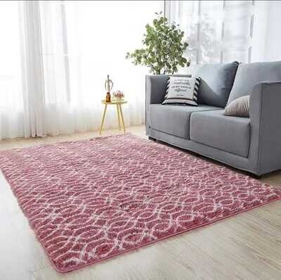 Alfombra Peluda Shaggy Rosada 1.5 X 1.0 Mts Calidad Premium