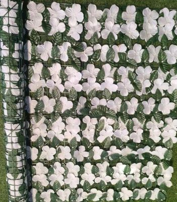 CERCO ARTIFICIAL 3mts X 1mt CON FLORES BLANCAS + 30 PRECINTOS DE REGALO
