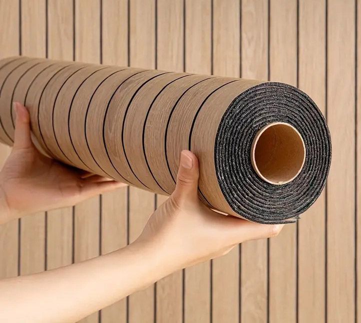REVESTIMIENTO ADHESIVO EN ROLLO 120 X 2.5 METROS SIMIL RIPADO WPC