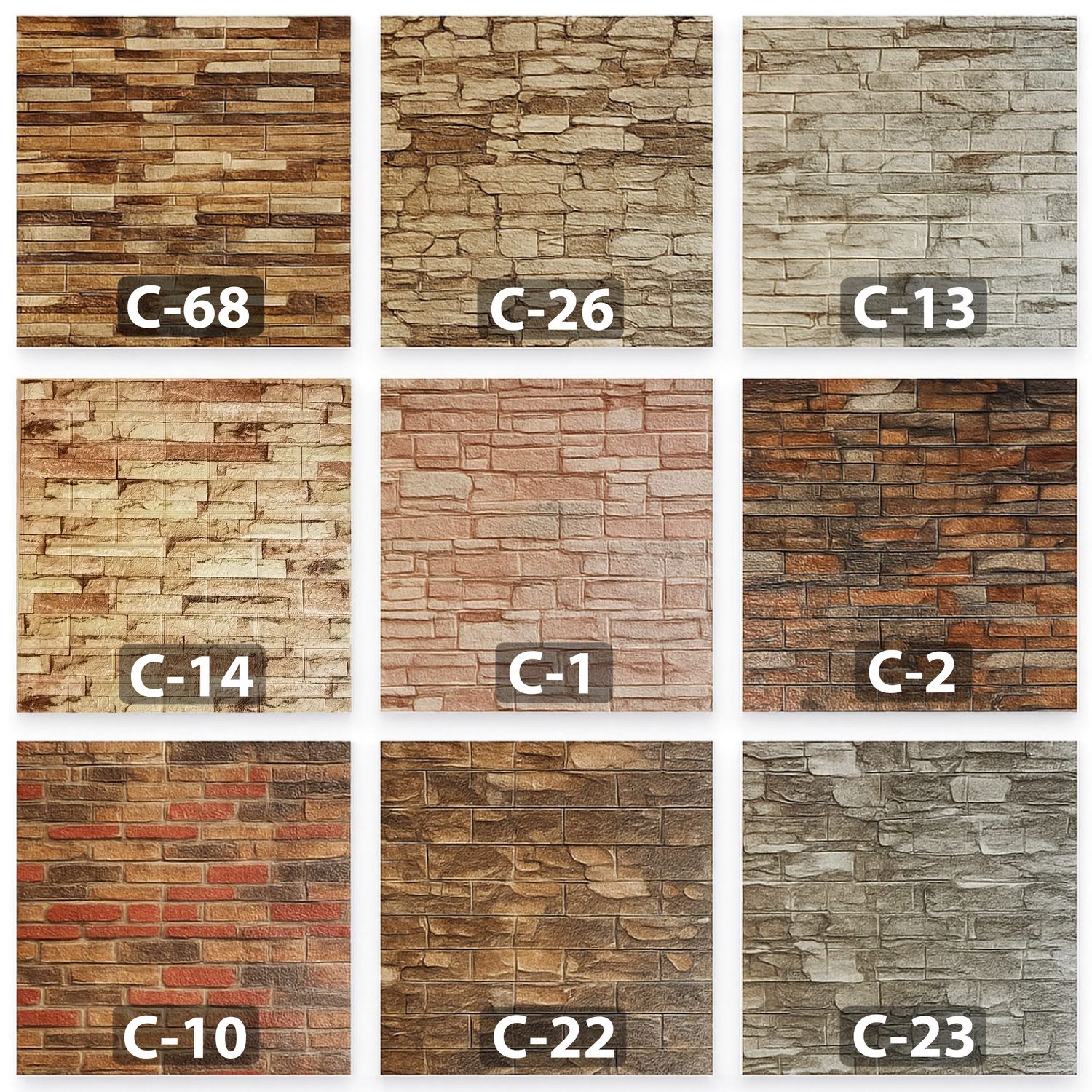 PACK DE 10 PLACAS MODELOS PIEDRA 3mm