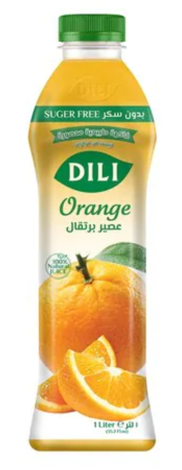 Dili Natural Orange Sugar Free juice 1 L