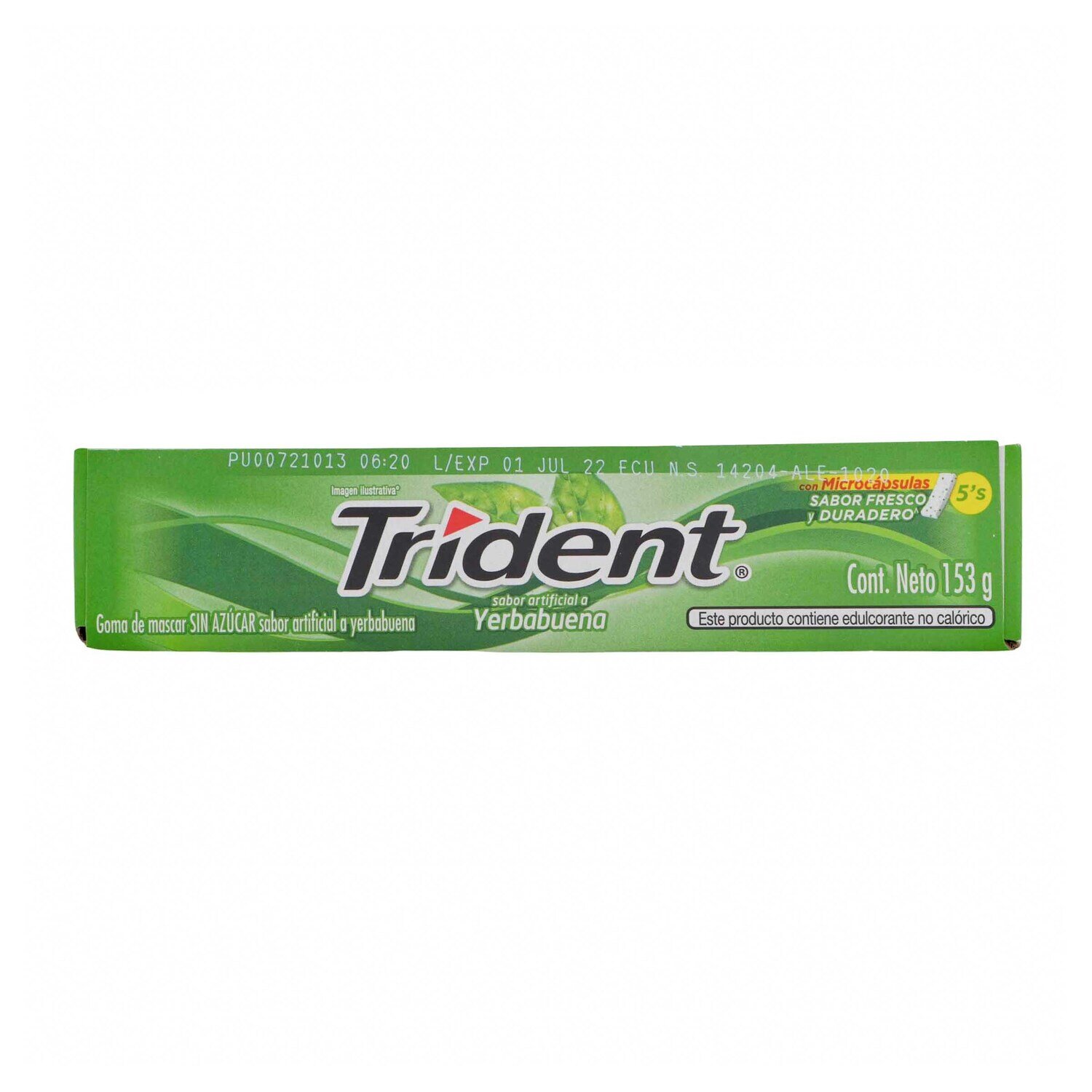 Chicle sabor a Yerbabuena 5 uds - Trident - Caja 18 uds.