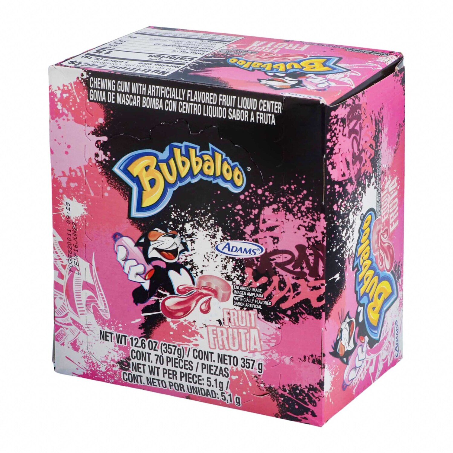 Chicle sabor a frutas - Bubbaloo - Caja 70 uds.