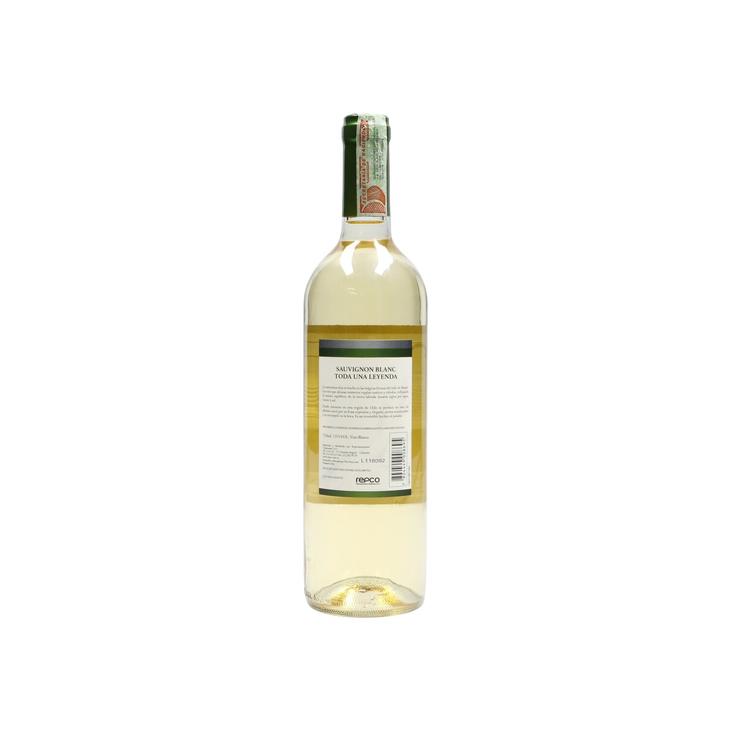 Vino sauvignon blanco - Leyenda - Botella 750 ml