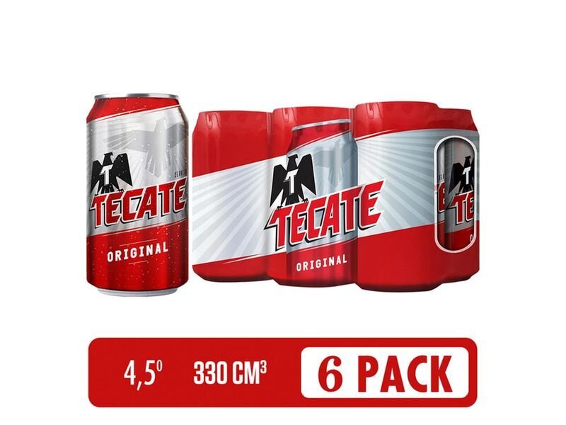 Cerveza   - Tecate   - Display x6 Latas 330 ml