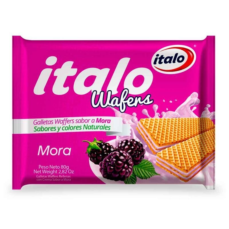 Galleta Wafers Sabor a Mora Minitaco - Italo - Paquete 80 g