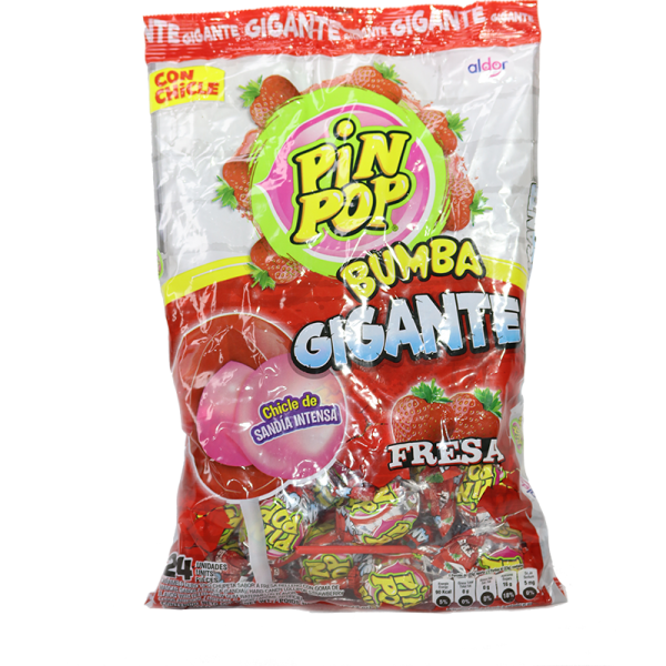 pin pon - gigante fresa - bolsa x 24 und