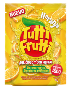 Refresco en polvo naranja - Tutti Frutti - Sobre 18 g