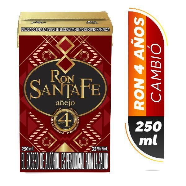 Ron 4 aÃ±os - Santa Fe - Tetra pak 250 ml