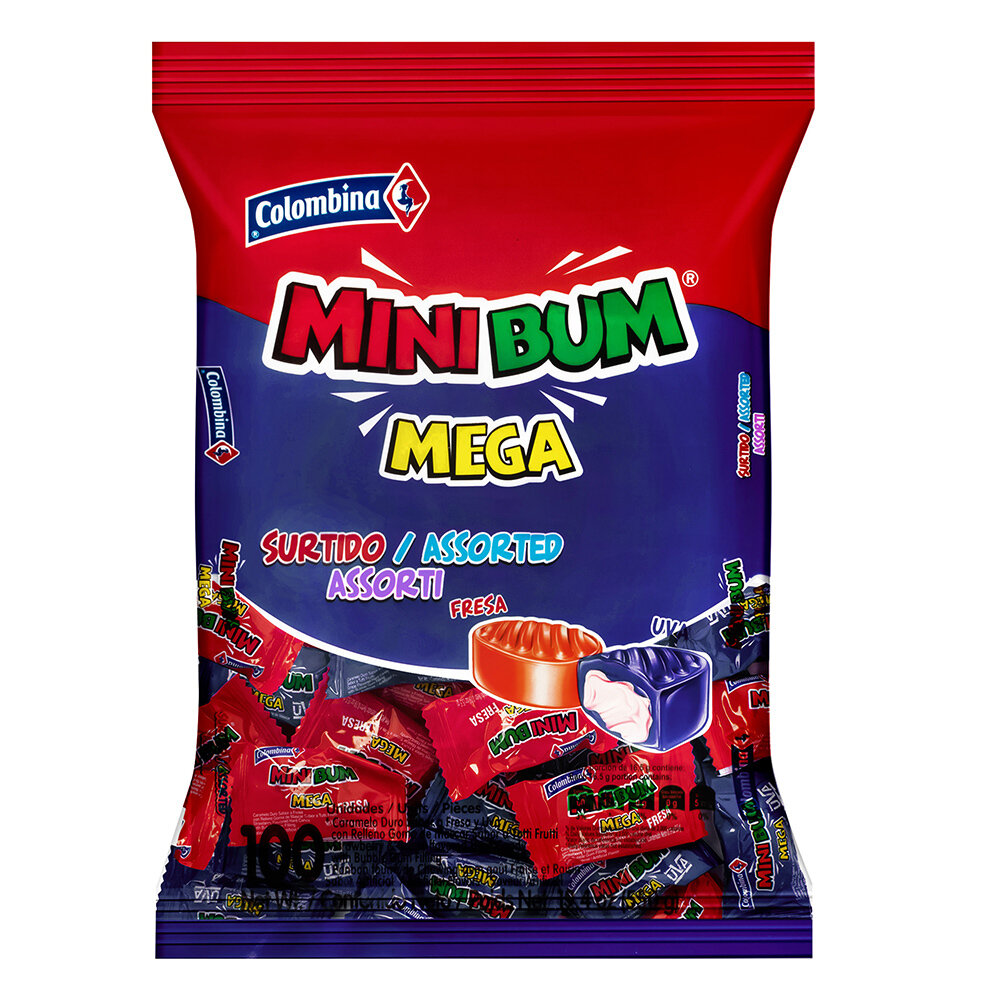 min bum - fresa - uva - bolsa x 100