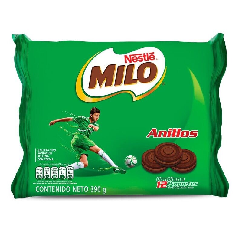 Galletas sándwich - Milo Anillos - Unidad 33 g