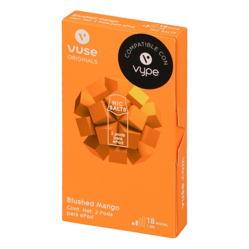 Cápsula vuse caps blushed mango 18 mg (1.6%) - VUSE - Caja 2 uds.