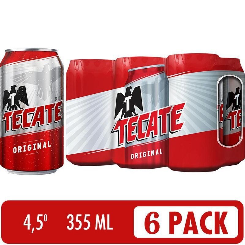 Cerveza Tecate - six pack Latas 355 ml