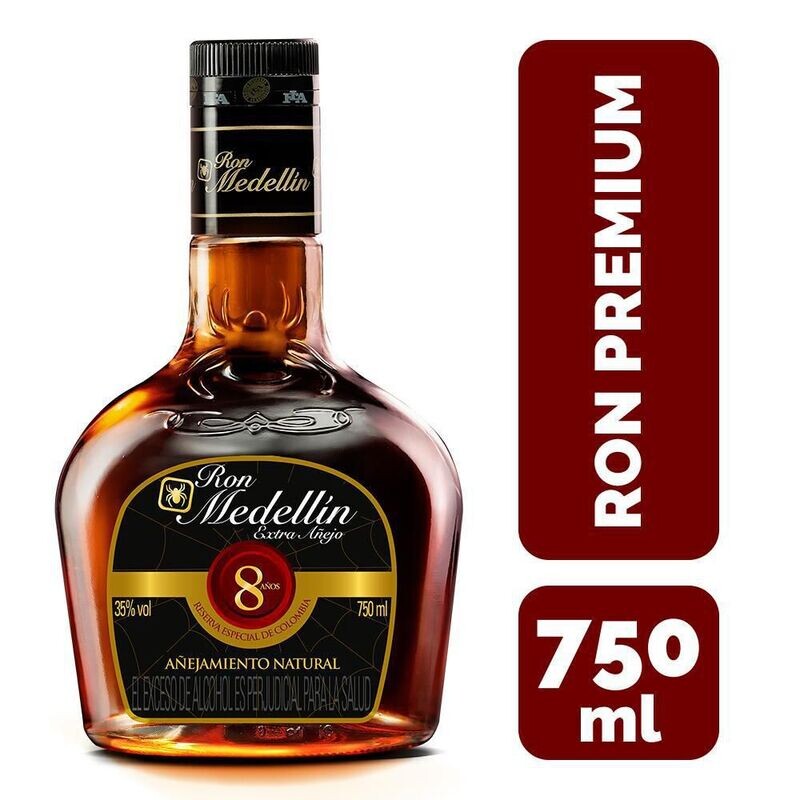 Ron  - Medellin AÃ±ejo 8 AÃ±os Gratis Vaso - Botella 750 ml