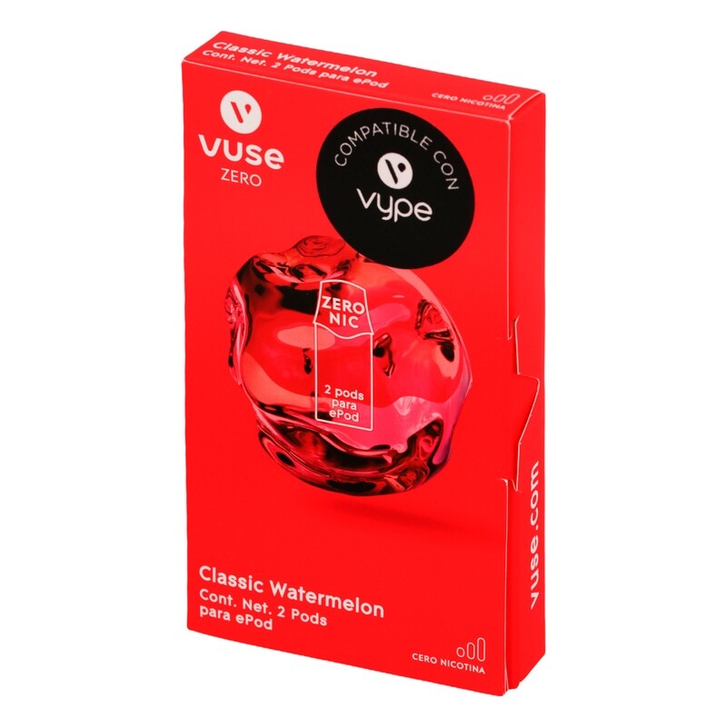 Cápsula vuse caps classic watermelon 0 mg - VUSE   - Caja 2 uds.