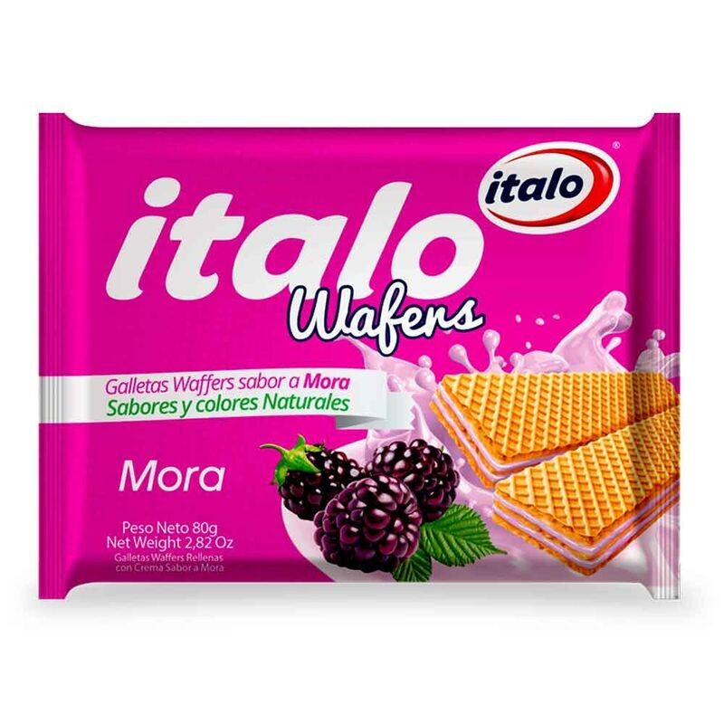 Galleta Wafers Sabor a Mora Minitaco - Italo - Paquete 80 g