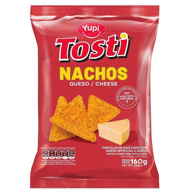 Tosti Nachos Queso - Yupi - Paquete 160 g