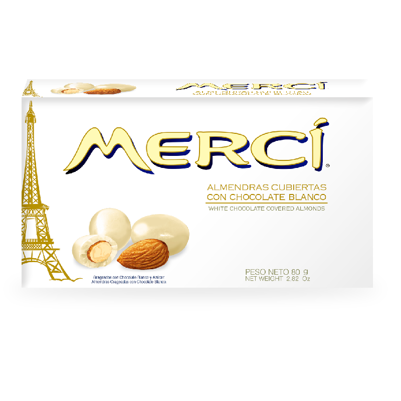 almendras con chocolate blanco merci - 80 g